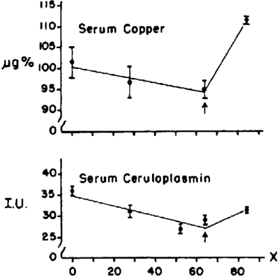 צריכת ויטמין סי במינון 1500 מ"ג ליום, וירידת מדדי נחושת בדם